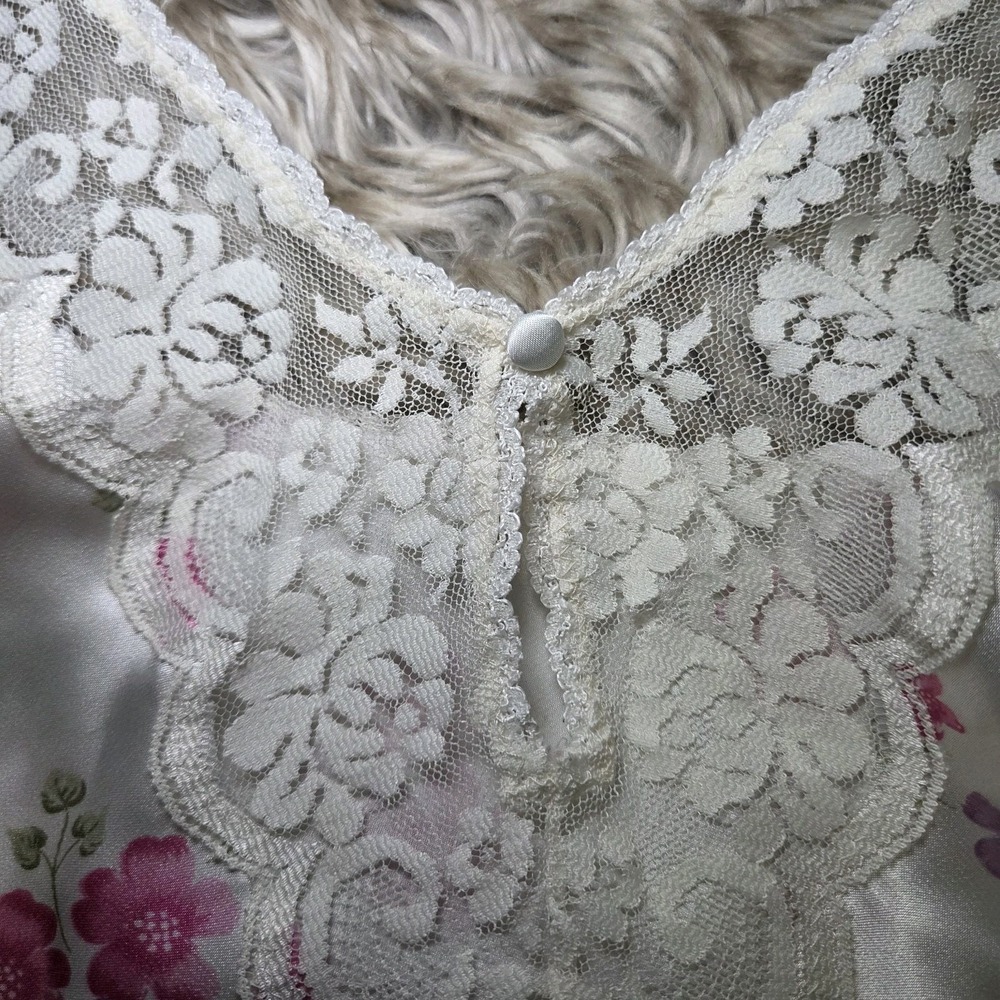Vintage Chantilly Maidensform Floral Satin Lace Camisole Cami Size 36 Romantic - Picture 2 of 8
